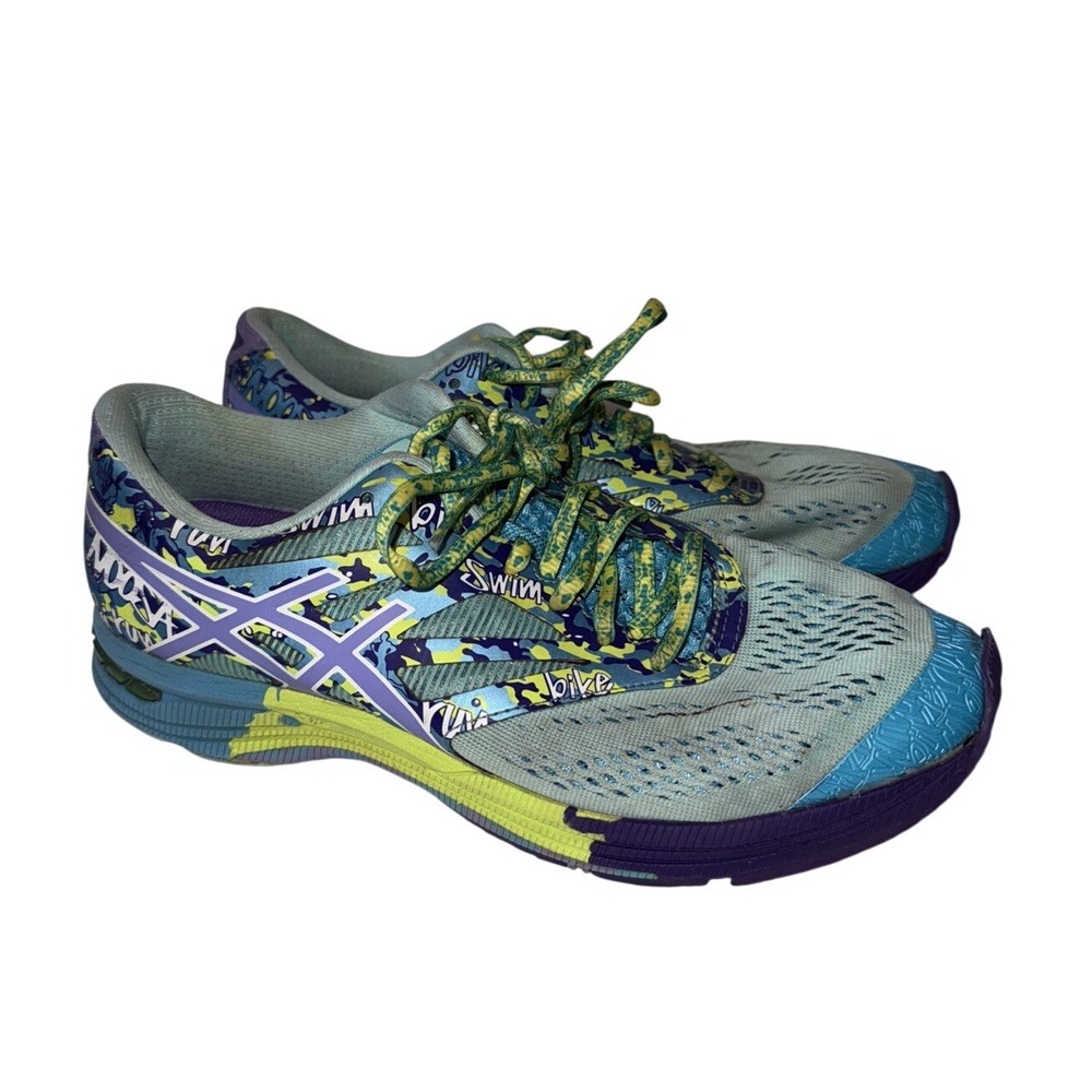 Asics Women's Gel Noosa Tri-10‎ T580N Aqua Purple Running Shoes Lace Up Size 10 - Picture 3 of 9